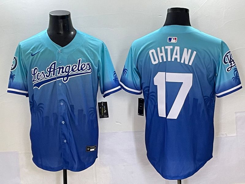 Men 2025 Los Angeles Dodgers 17 Ohtani Blue Nike MLB Jersey Daoqite style 1
